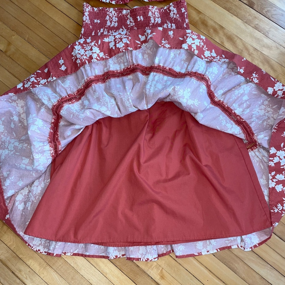 House of Harlow 1960 NWT Linen Skirt and Top Set Smocked Midi Boh… - Picture 3 of 13